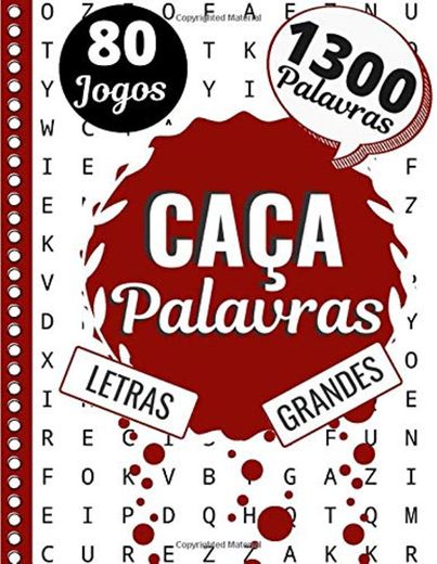 Caça Palavras: Portuguese Puzzle Game – Letras Grandes | Livro com 80