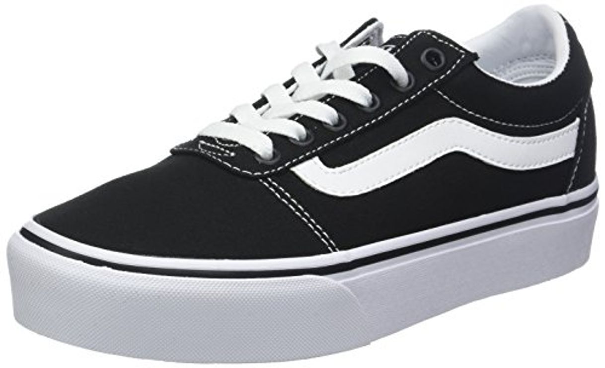 Social Vans Ward Platform Canvas Zapatillas Mujer, Negro