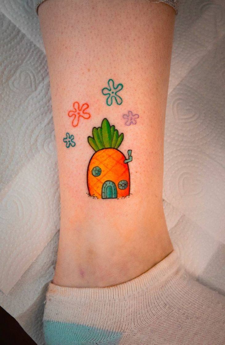 Fashion Tatuagem Abacaxi Bob esponja! 🍍