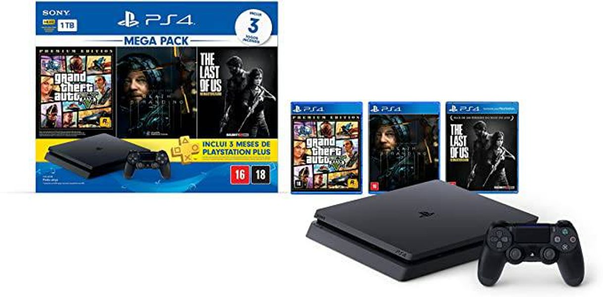 Social Console PlayStation 4 1TB Bundle Hits 9 - GTA V
