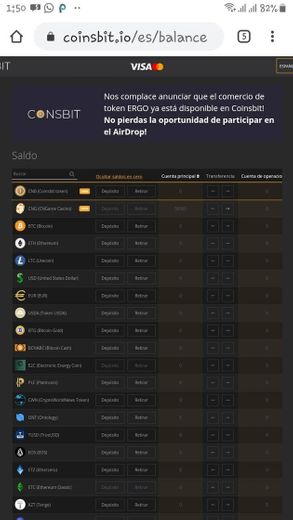 Coinsbit gana por airdrops nuevos tokens completa KYC