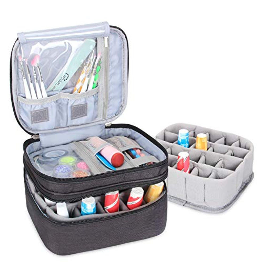 Lugares Luxja Organizador de esmaltes de uñas, esmaltes de uñas Estuche, Porta esmaltes