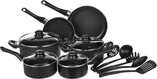 AmazonBasics - Juego de utensilios de cocina antiadherentes