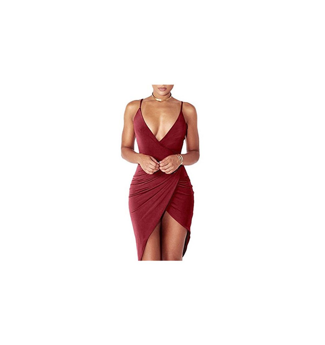 Producto DRESHOW Women's Sexy Deep V Neck Sleeveless Spaghetti Strap Bodycon Wrap Dress