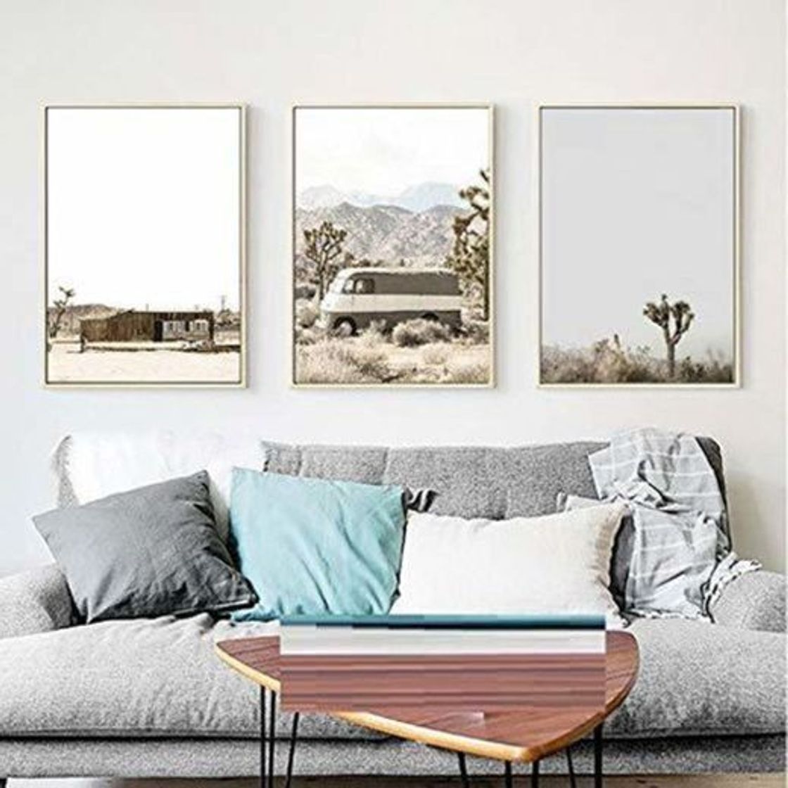 Product guohao Joshua Tree Bus Poster Print Desert Canvas Painting Wall Art Picture