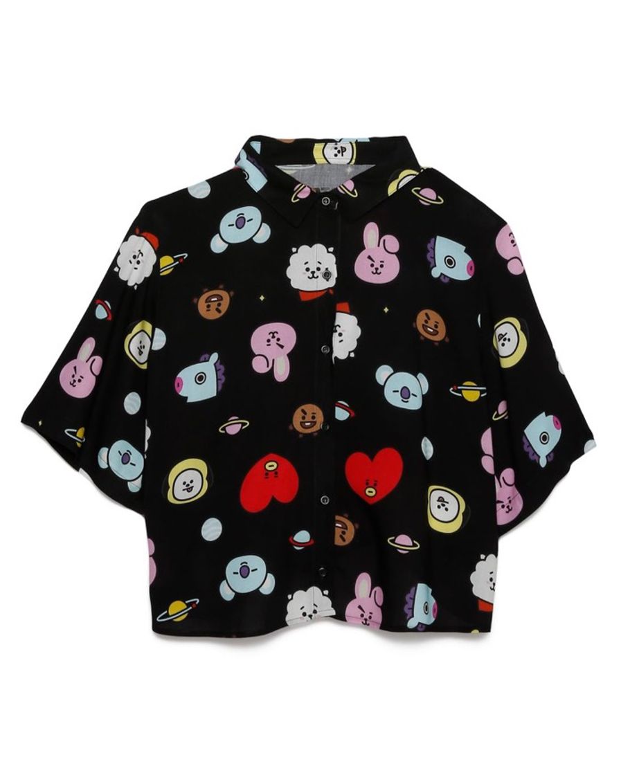 Moda Camisa cropped manga curta BT21