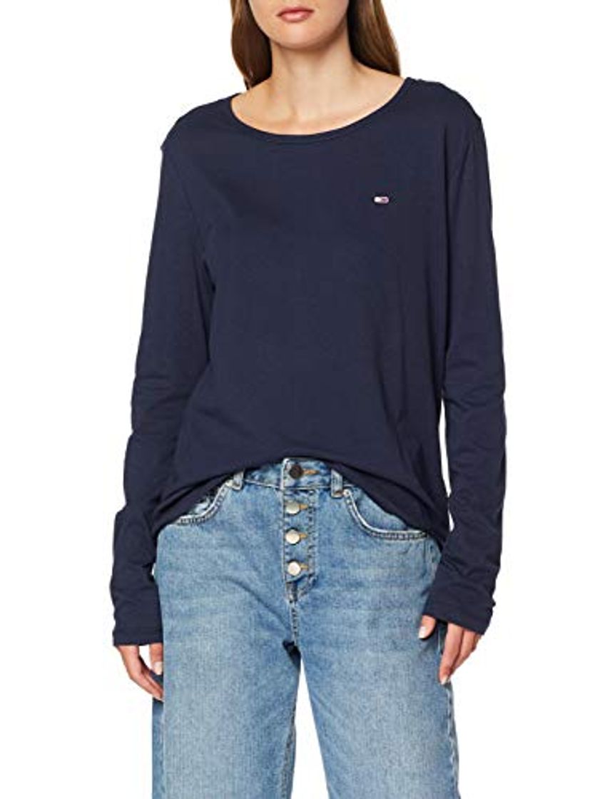 Social Tommy Jeans Soft Jersey Longsleeve Camiseta de Manga Larga,