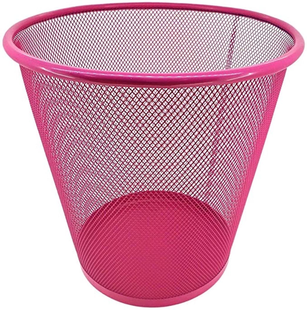 Social No se ve bien pero es una papelera simple de color rosado 