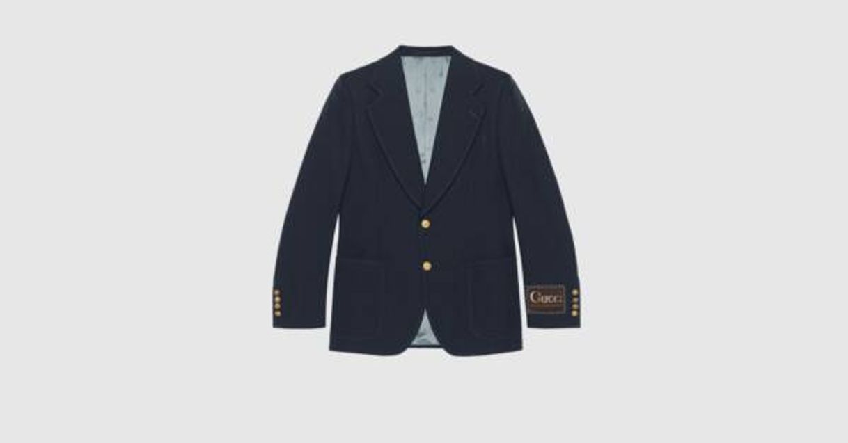 Moda Blue Wool jacket with Gucci label | GUCCI® US