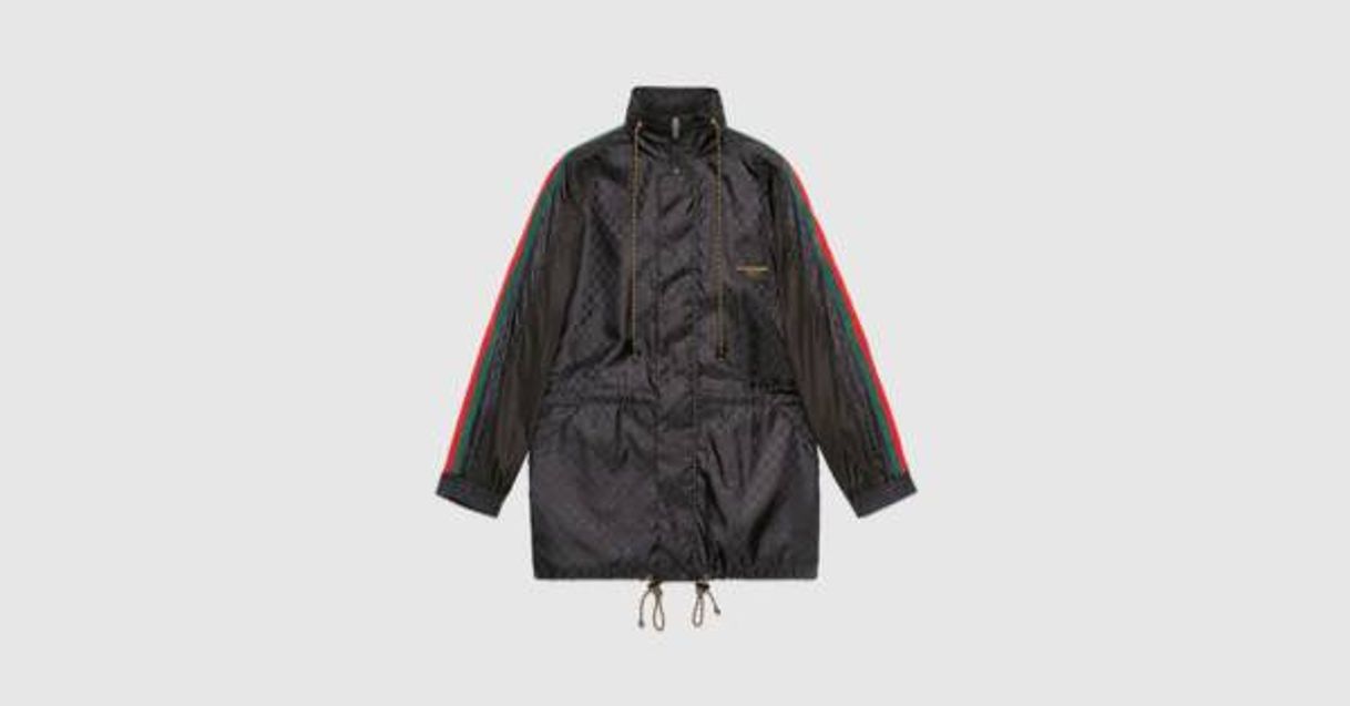 Moda Black GG jacquard nylon jacket | GUCCI® HU