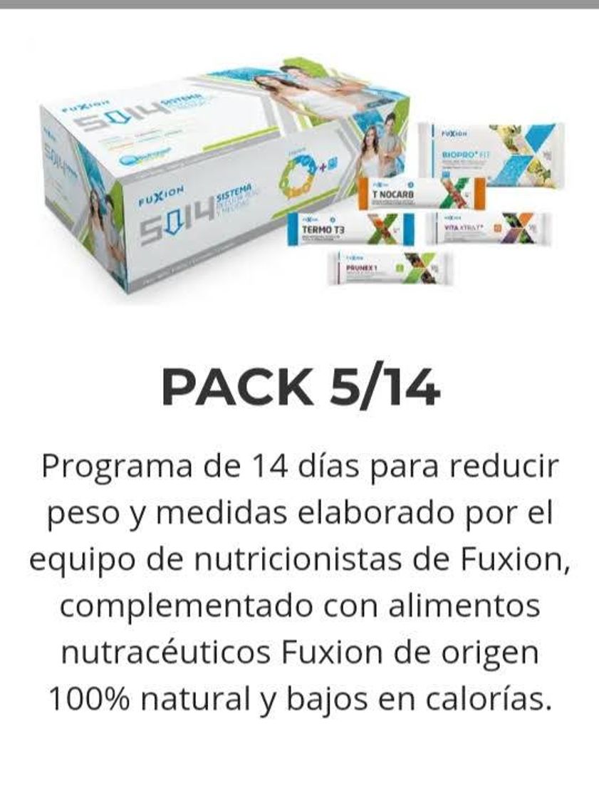 Pack 5/14 baja 5 kilos en 14 días 