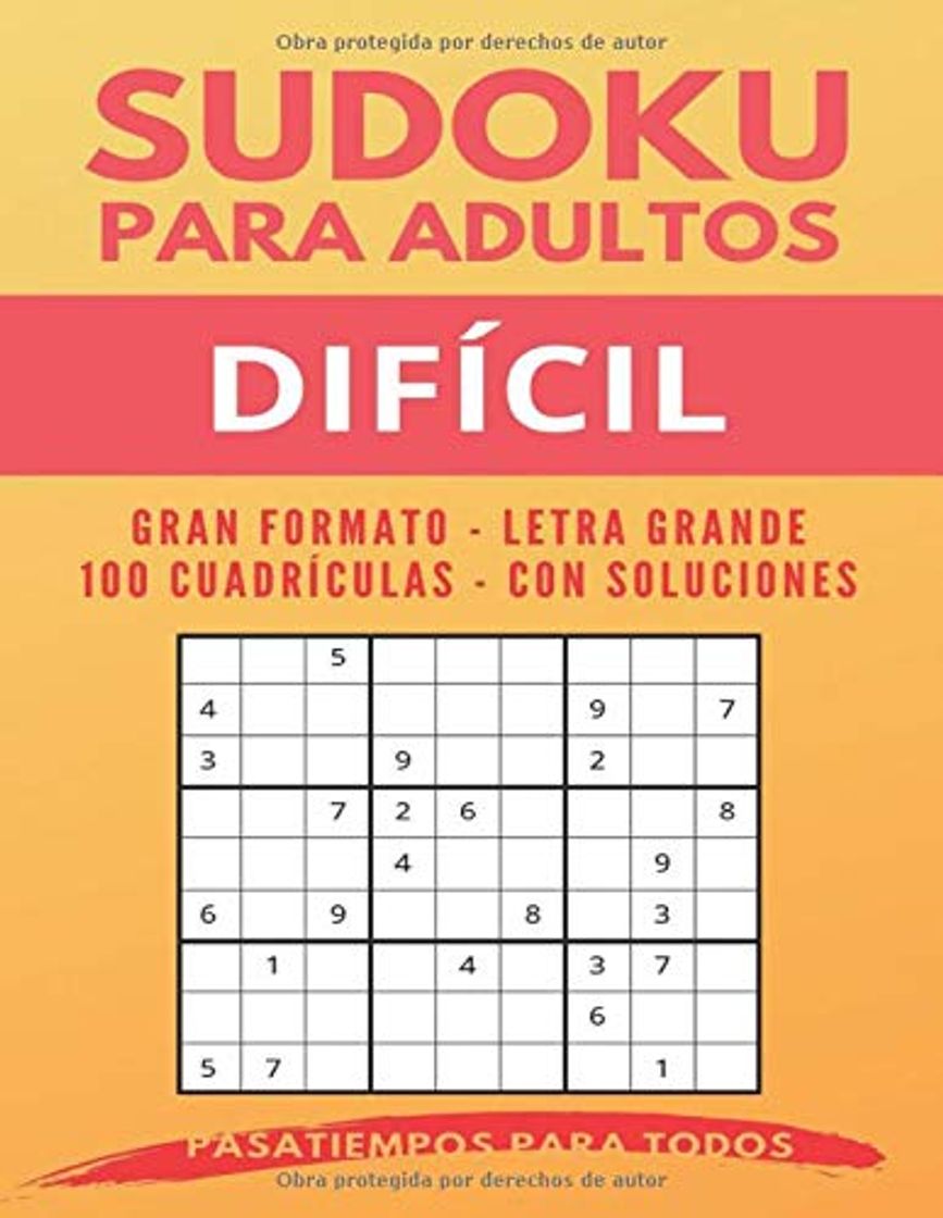 Libros Sudoku para adultos Difícil: Gran formato