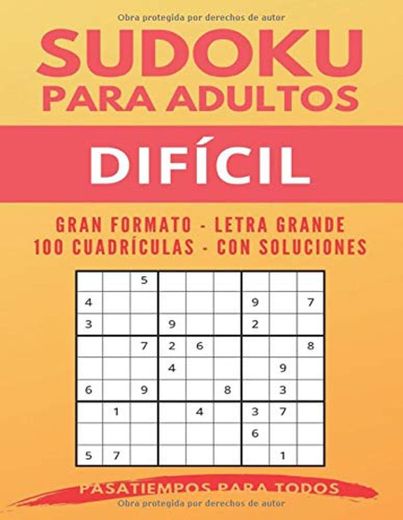 Sudoku para adultos Difícil: Gran formato