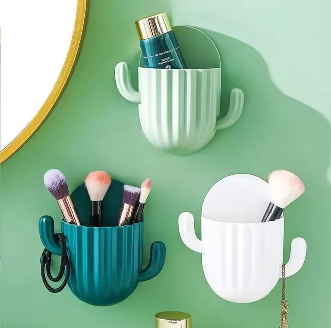 Social Soporte en forma de cactus para guardar cepillo de dientes y artículos para la pared.