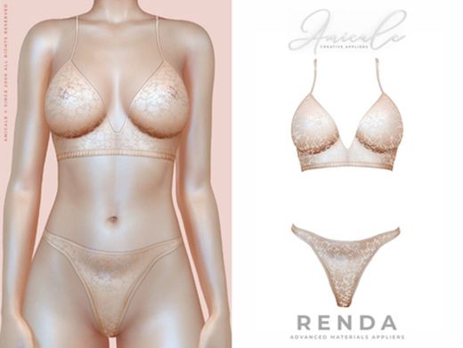 Lingerie renda nude 👙