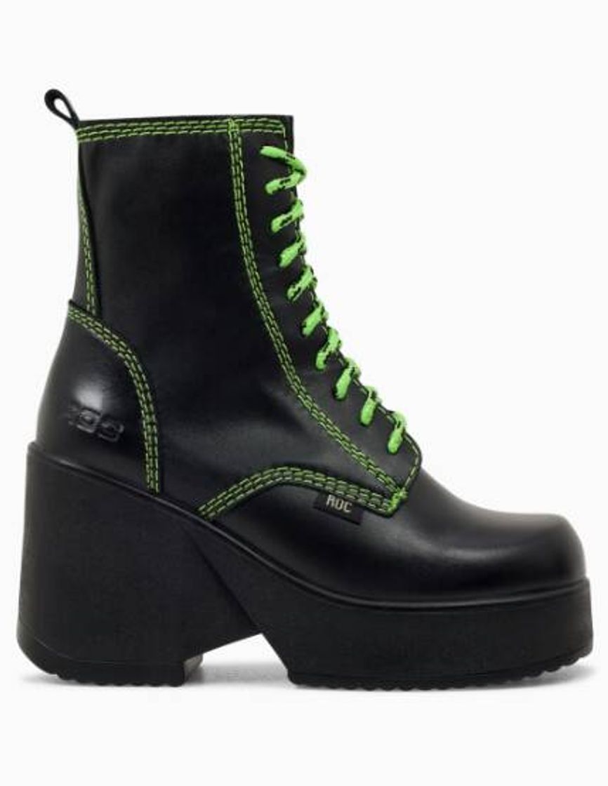 Fashion Black and neon green boots 