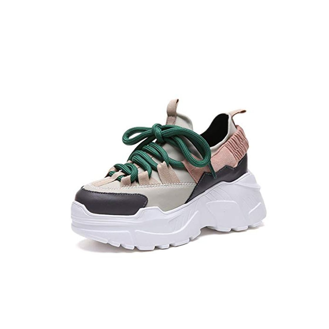 Social Plataforma de la Mujer Zapatillas de Deporte Chunky para Mujer Calzado de Suela Gruesa Impermeable al Aire Libre Respirable Casual Lace Up Zapatos Femeninos