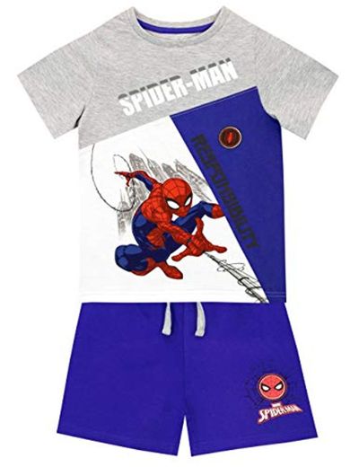 Marvel Camiseta Conjunto de Top y Shorts para niños Spiderman Multicolor 8