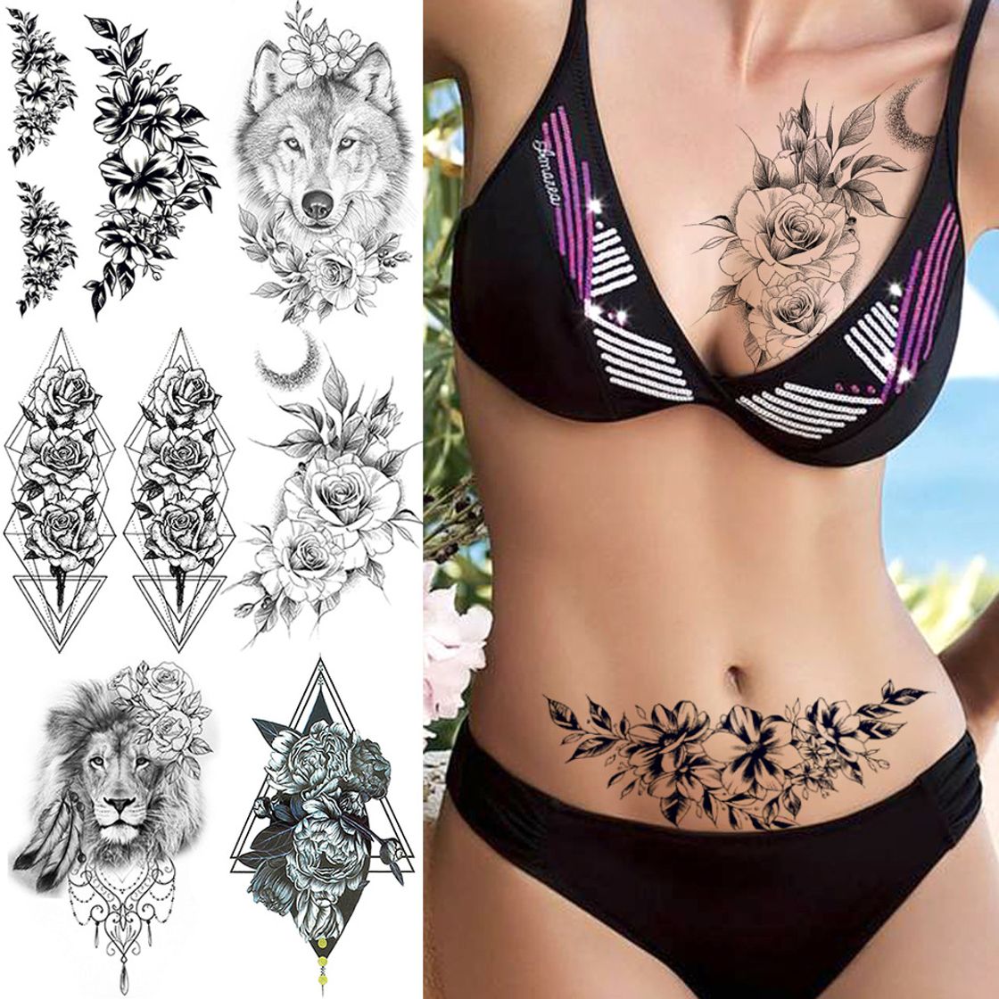 Social 3D Sexy Leaves Temporary Tattoo Sticker Waterproof Tattoos ...