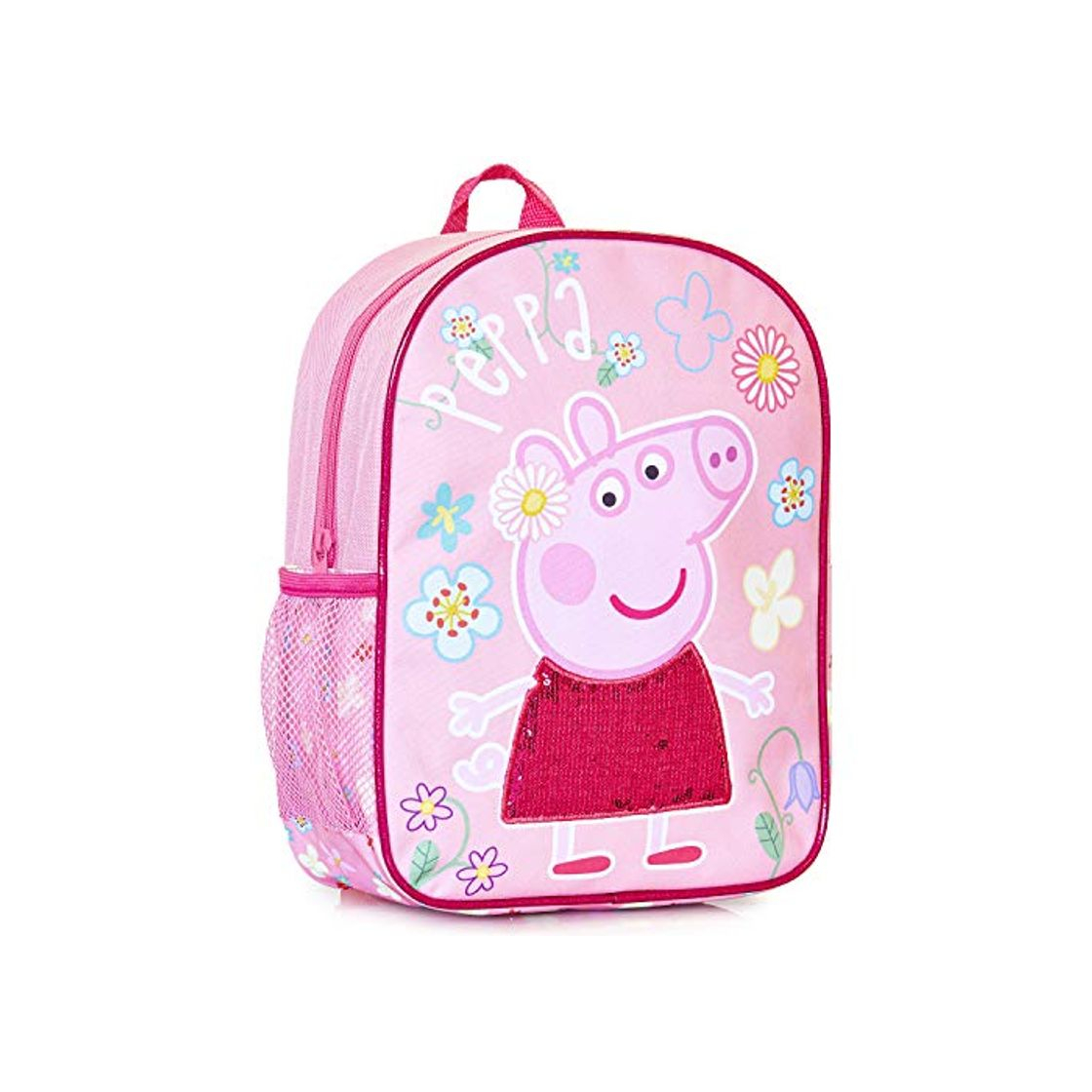 Producto Mochila Infantil De Peppa Pig Para Niñas Con Detalle De Lentejuelas Rosas