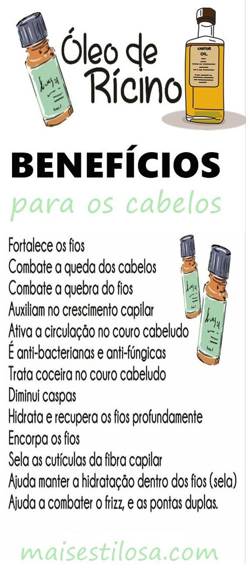 Fashion Os benefícios do óleo de rícino para o cabelo 