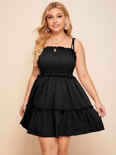 Vestido Simples Ruffle De Bainha