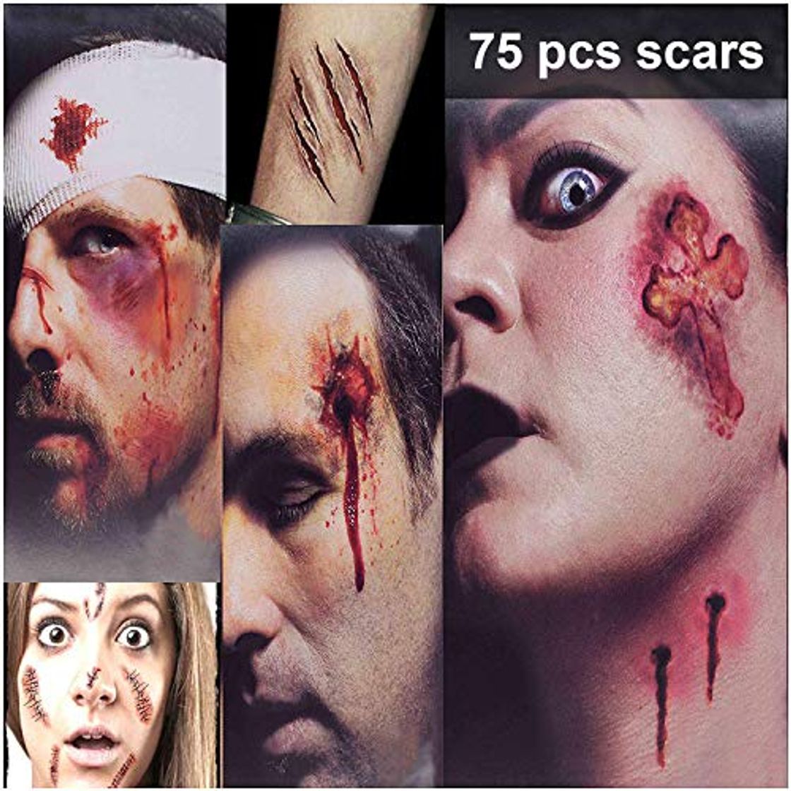 Producto Halloween Tatuajes Halloween Zombie Tattoo - 75 Estilos Horror Cicatrices Heridas Tatuajes