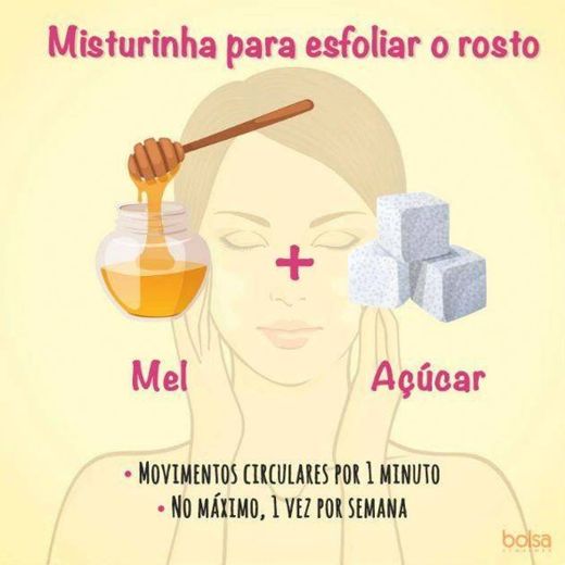 Misturinha para esfoliar o rosto