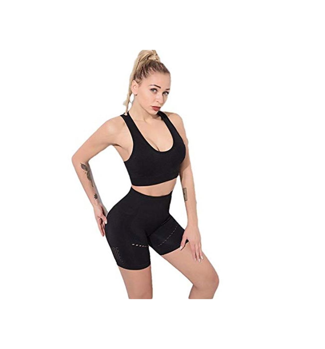 Product OUMAIG Running Fitness Yoga Traje De Yoga Conjunto De Pantalones Cortos De Gimnasia Sin Costuras Sujetador Deportivo para Mujeres Pantalones Cortos De Cintura Alta De Gimnasia Conjunto De Yoga Deport