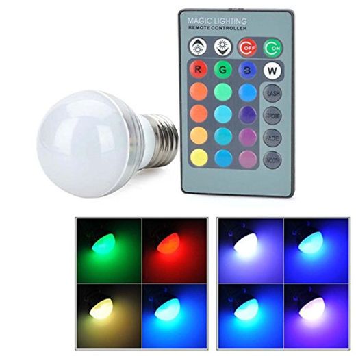 Bombilla de globo RGB que cambia de color, lámpara mágica de foco