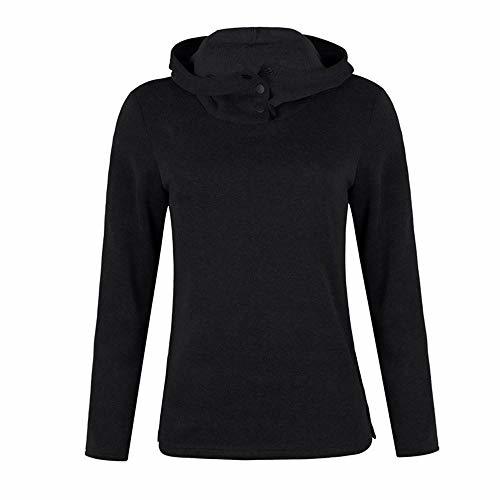 Producto ZJSWCP Sudadera Mujeres Sólido Soporte Collar de Manga Completa Botón Caliente Outwears