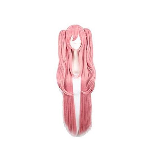 Wig Peluca straight Cosplay hairpiece anime lolita pink kawa