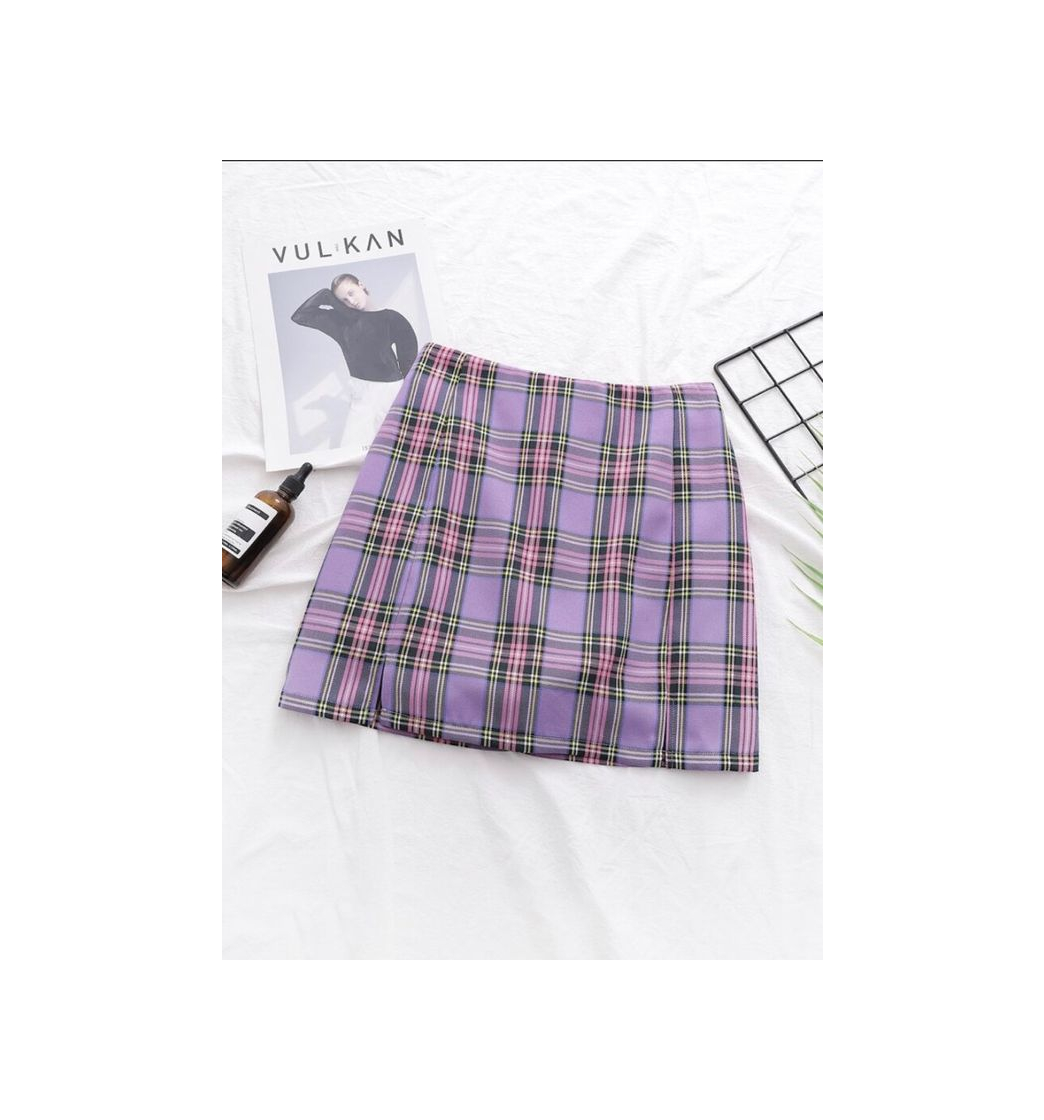 Products Zipper Back Tartan Mini Skirt