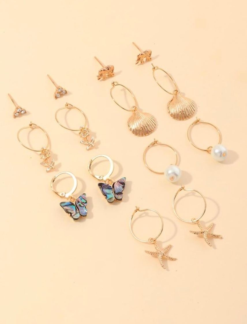 Social 7pairs Butterfly Charm Earrings