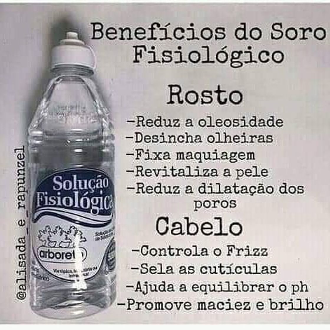 Fashion BENEFÍCIOS DO SORO FISIOLÓGICO 💦