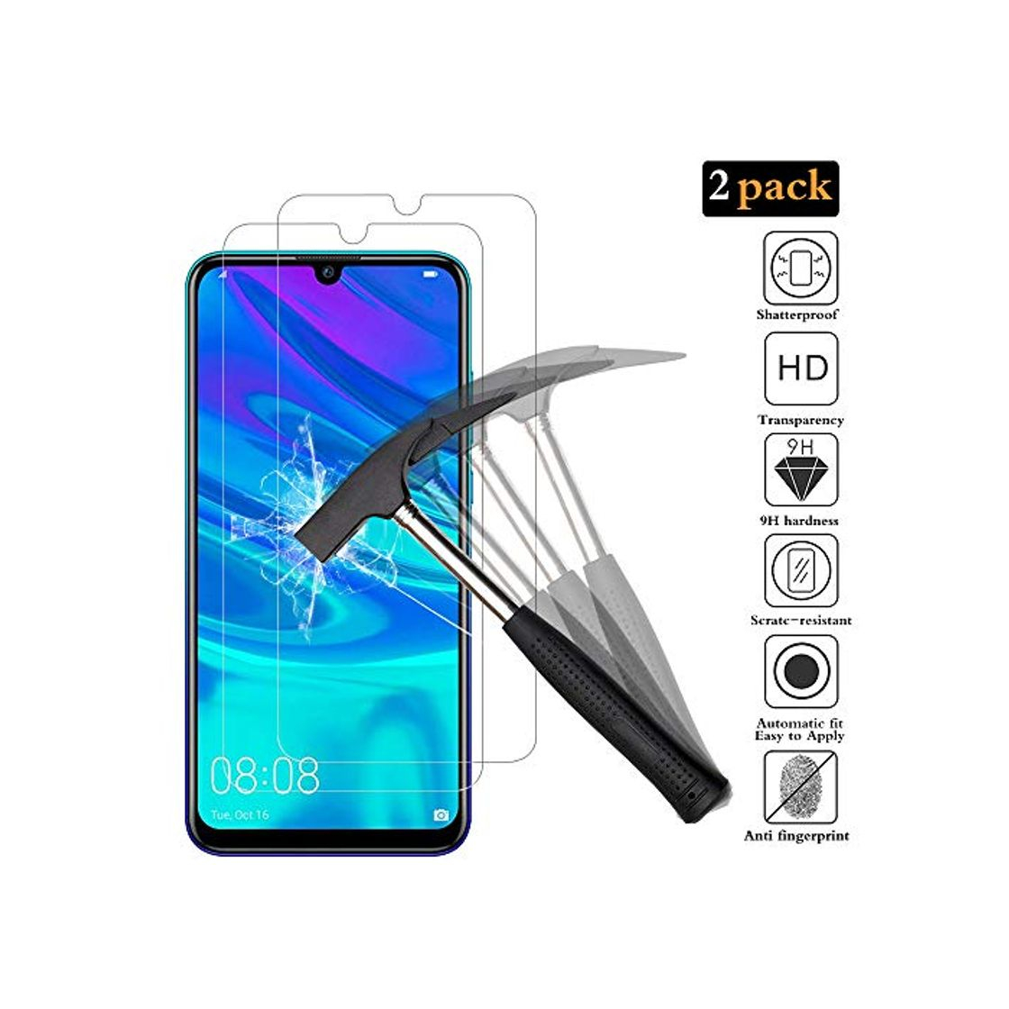 Product ANEWSIR [2 Pack] Protector de Pantalla para Huawei P Smart 2019 Cristal