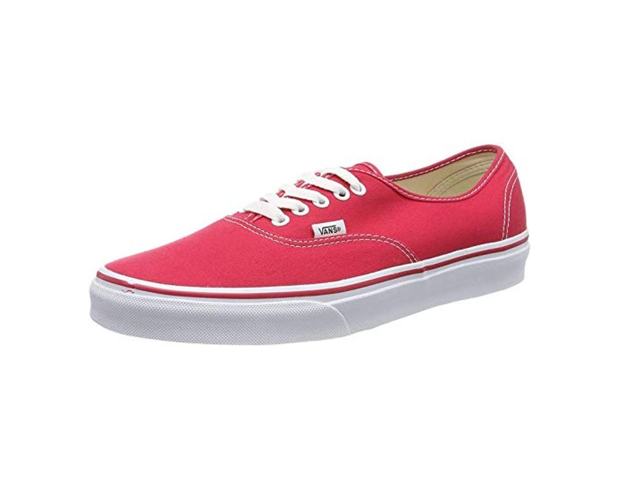 Fashion Vans Authentic, Zapatillas de Tela Unisex, Rojo