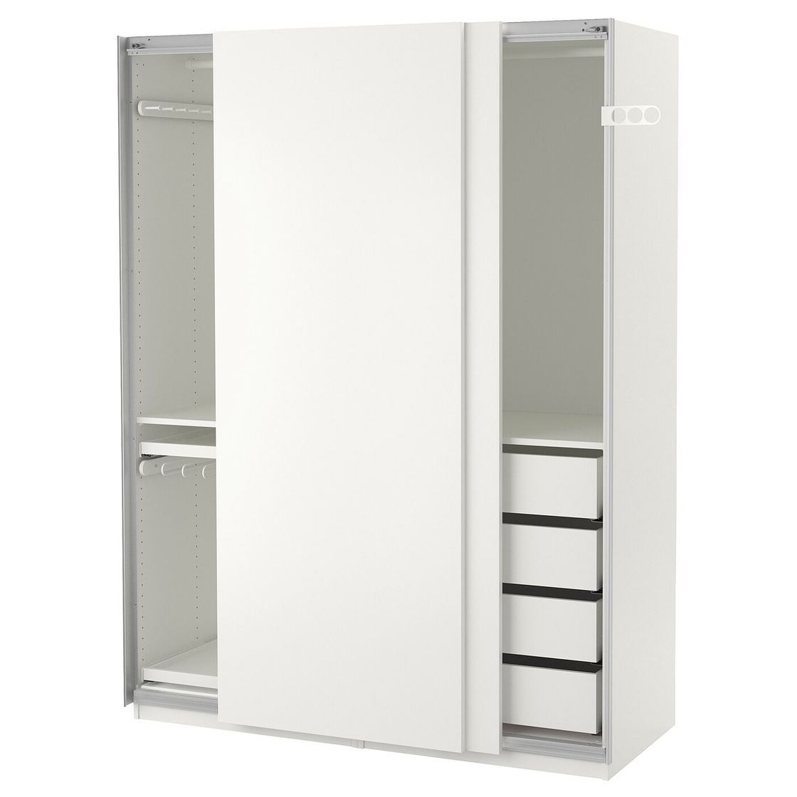 Moda PAX Armario, blanco, Hasvik blanco 150x66x201 cm - IKEA