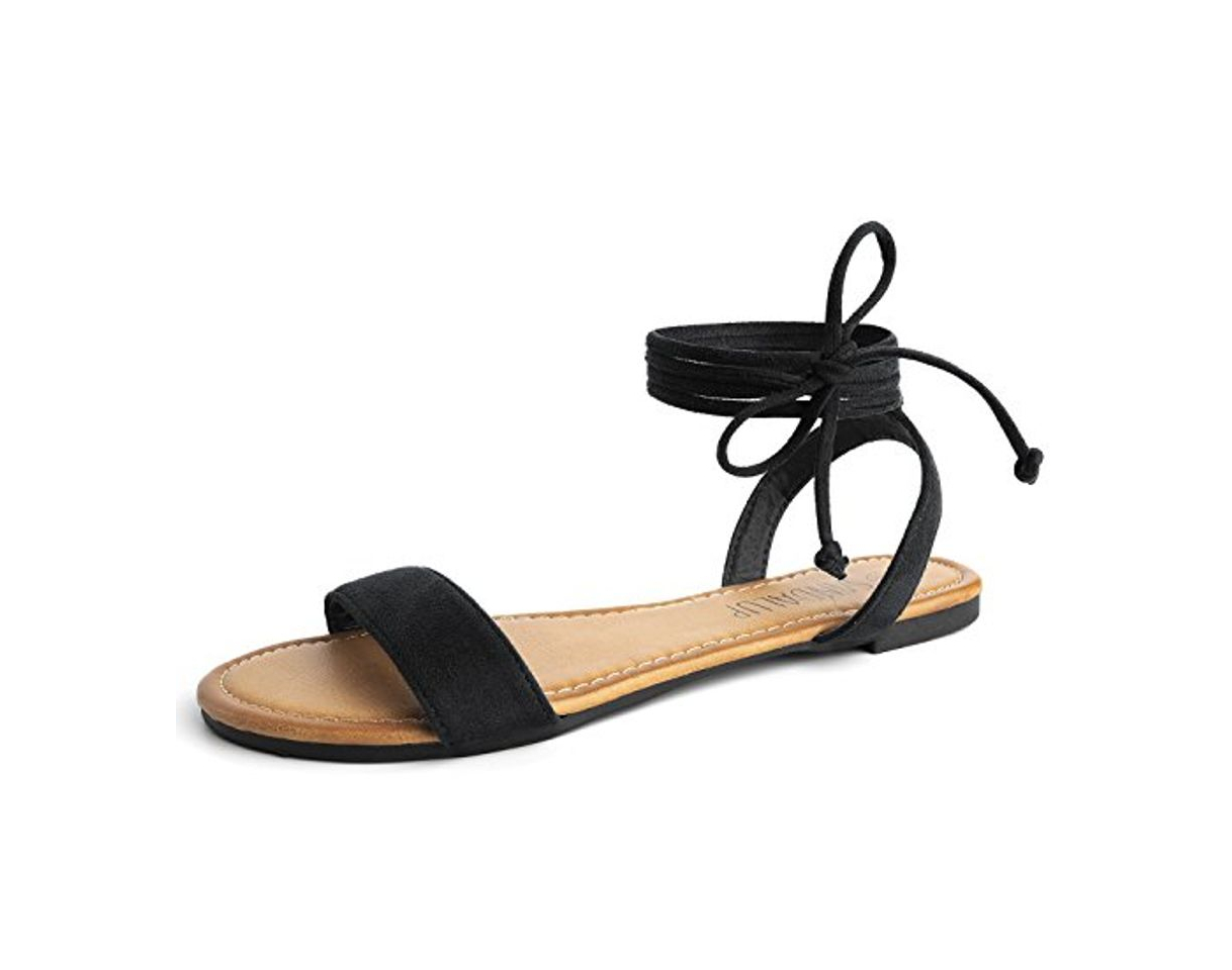 Product Sandalias Planas Sandalias Sandalias con Correa de Tobillo de Franela para Mujer