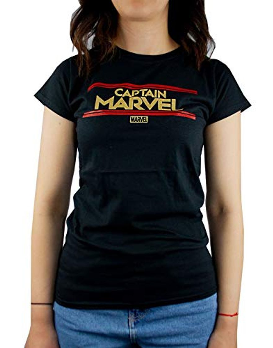 Product Marvel Captain Marvel Letters Womens Black T