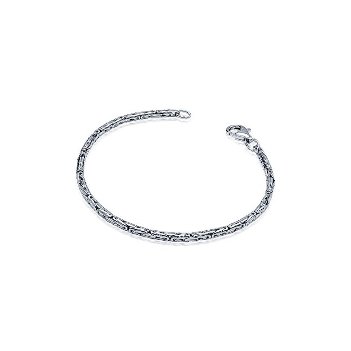 Producto (17.0 Centimetres) - Materia Ladies' Bracelet Rhodium-Plated 925 Silver Byzantine Chain 2.5