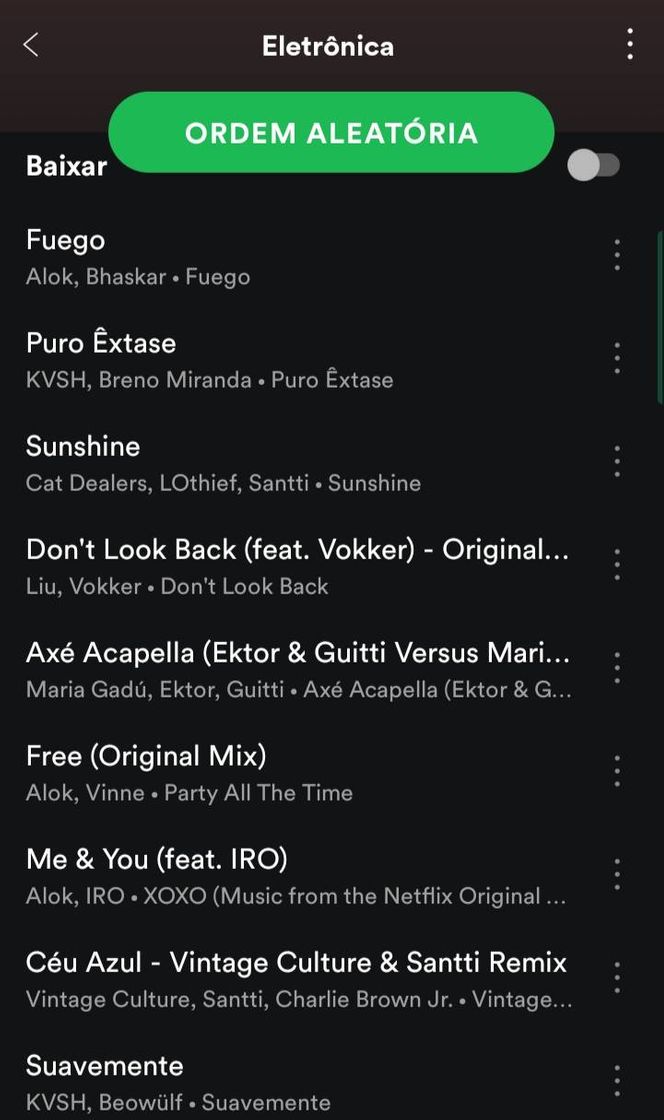 Music Playlist Eletrônica 