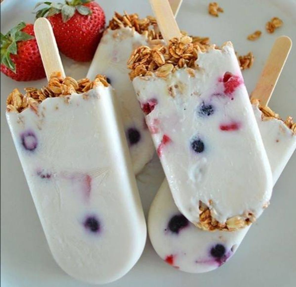 Moda Paleta de yogur con avena crujiente🍧