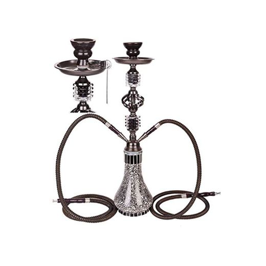 DXP Shisha Hookah 55cm 2 Manguera Cachimba Narguile agua tubo vidrio fumar