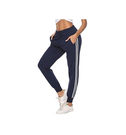 Hawiton Pantalon Chandal Mujer Largos Pantalones de Deporte Yoga Fitness Jogger Pantalones