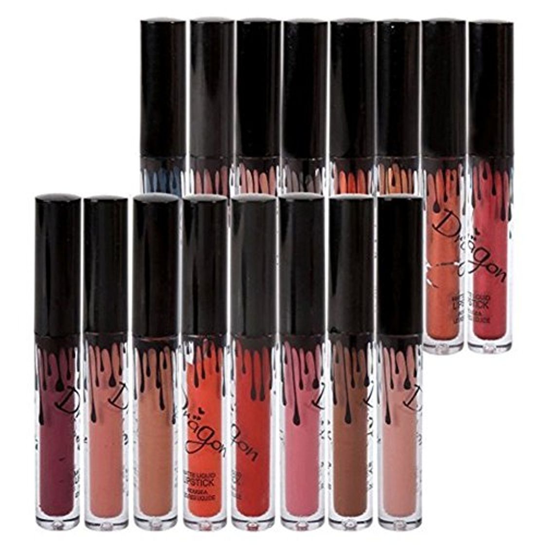 Place RICHOOSE 16 Colores Set Líquido Maquillaje Líquido Maquillaje Lápiz Mate Lápiz Labial