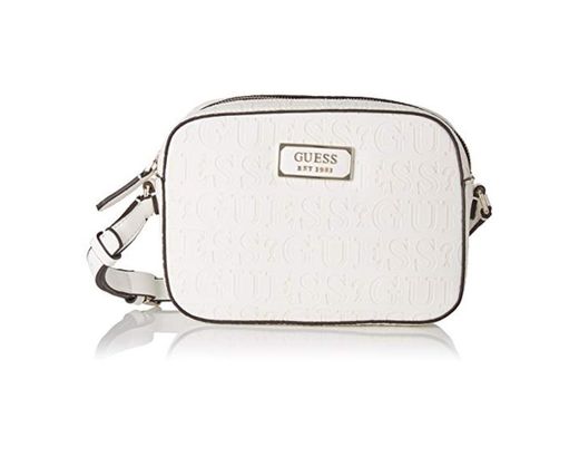 Guess Kamryn Crossbody Top Zip, Bolso Bandolera para Mujer, Blanco