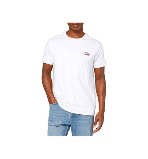 Tommy Jeans TJM Chest Logo tee Camiseta, Blanco