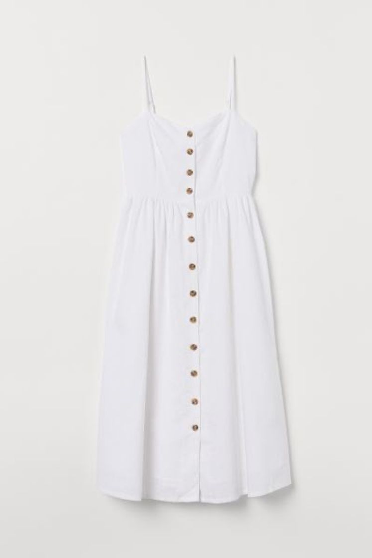 Moda Vestido branco midi de linho 