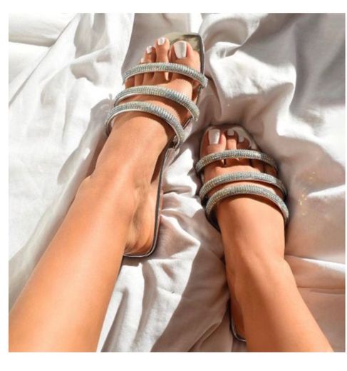 Sonia X Fyza Dewy Silver Diamante Sandals